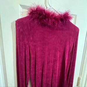 Carol Rose Fuzzy Velvet Dress in Rich Pink